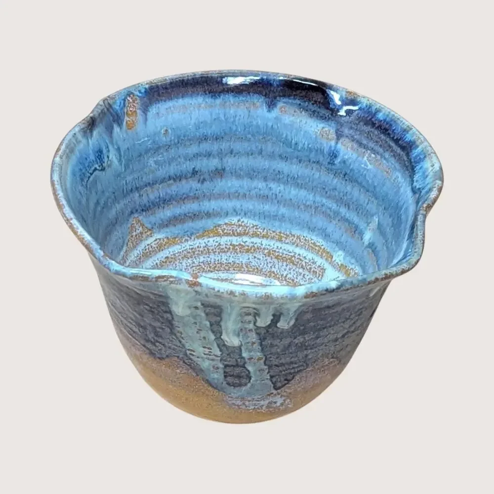 Vintage Blue Handcrafted Studio Pottery Bowl